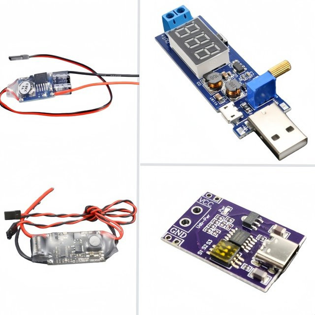 PD QC 20V Trigger-Modul UBEC 5V 5A 15A Hochstrom-BEC digitales einstellbares Netzteil mit Display in Blau - Bild 1