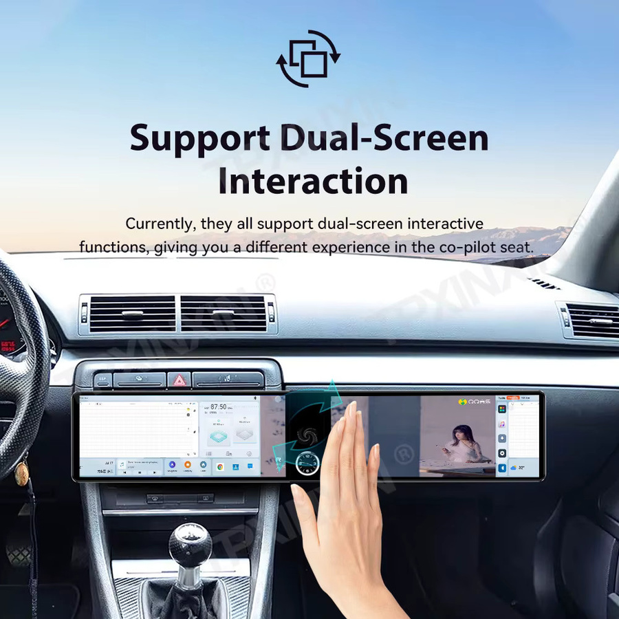 TPXINXIN Android Autoradio für Audi A4 B6 B7 S4 (2004-2007) mit Dual-Screen 24,6 Zoll, Android Auto, CarPlay und GPS-Navigation in Schwarz - Bild 2