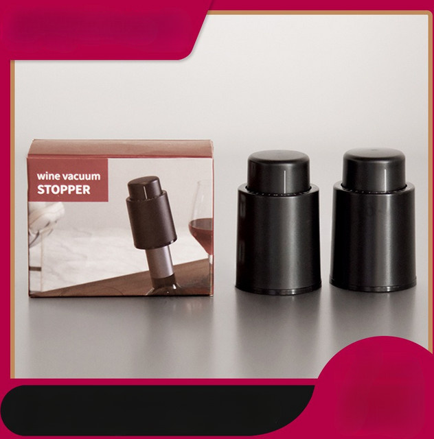 Vakuumversiegelte Weinflaschenverschlüsse in Schwarz aus Kunststoff, auslaufsichere Aufbewahrungsstopper für Wein - Bild 1