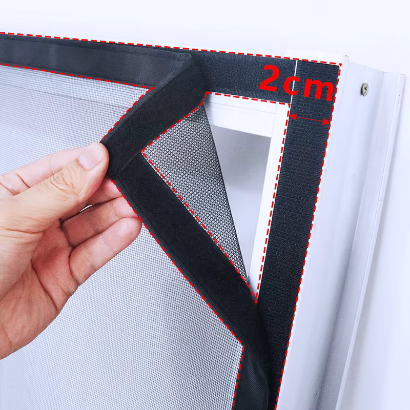 DTGJ Insekten-Moskitonetz für Fenstergitter aus Fiberglas in Schwarz mit Klettverschluss zur Abwehr von Mücken und Fliegen - Bild 2