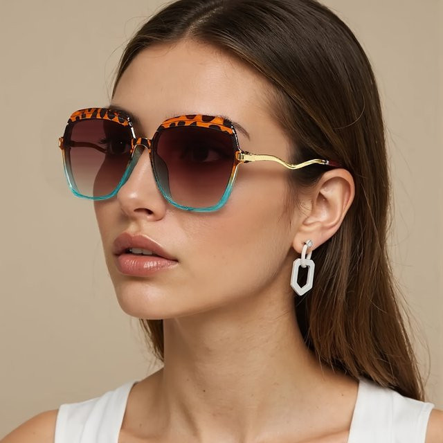 YuYing Sonnenbrille Damen, Vollrand, multicolor, gold - Bild 1