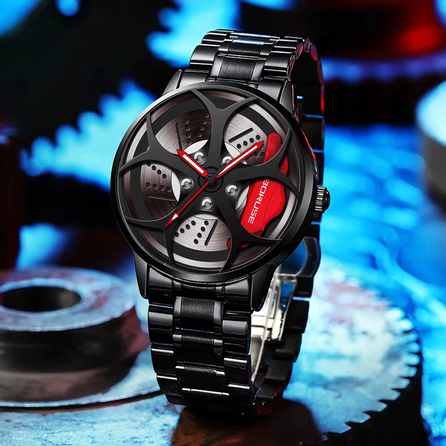 DIJANES Armbanduhr Quarz, Edelstahl, Schwarz, Herren - Bild 4