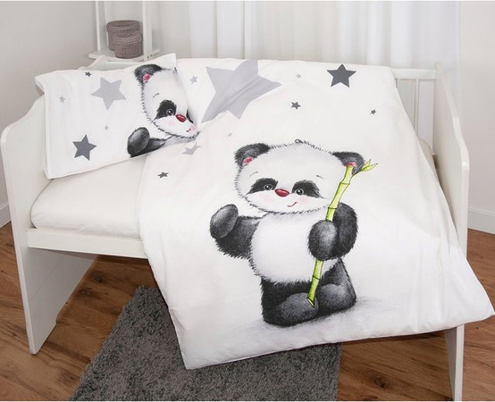 Baby Best Bettwäsche Panda mit Kopfkissenbezug und Bettdeckenbezug, mehrfarbig, Baumwolle, Wendebettwäsche, B/H: 100 x 135 cm, B/H: 40 x 60 cm