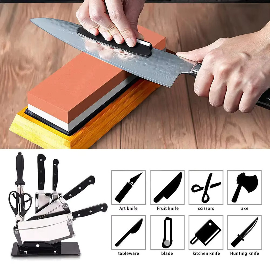 WXCOO Profi Messer Schärfset mit Winkel Guide und Schleifstein Kit in Multicolour - Bild 3