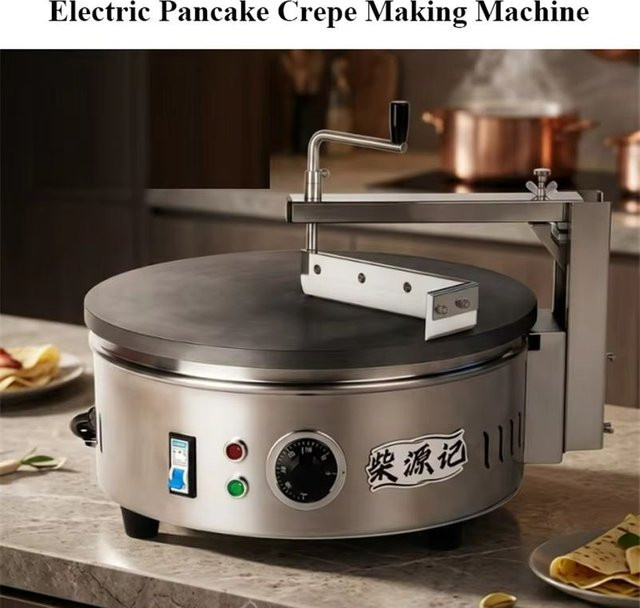 FUWODA Kommerzieller Halbautomatischer Crêpe-Maker aus Edelstahl in Silber, Elektrische 220V Pfannkuchenmaschine - Bild 1