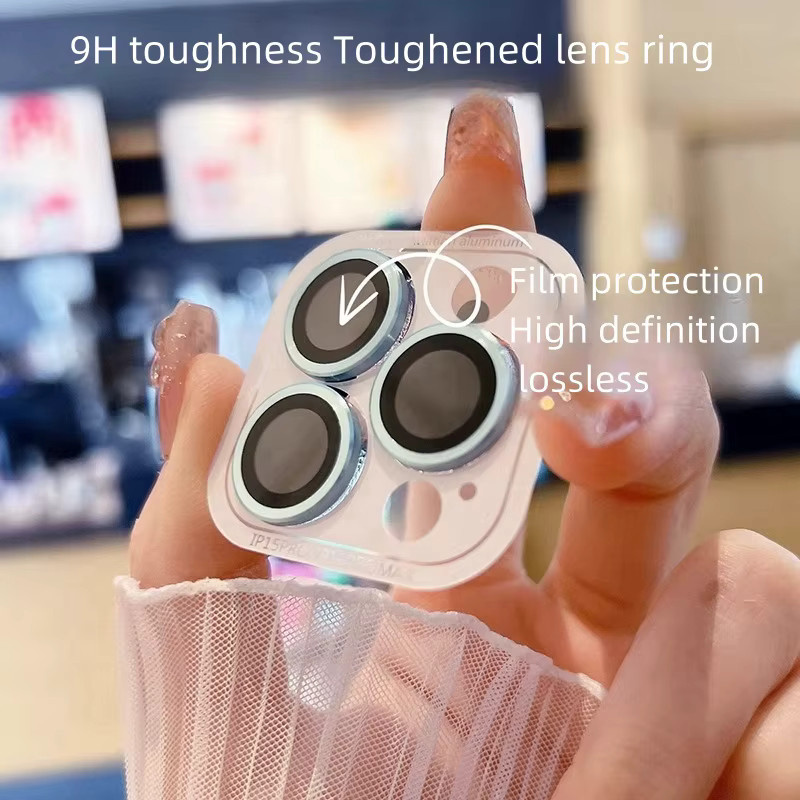 Apple Full Cover Kamera Objektivschutz aus gehärtetem Glas und Metall für iPhone 15 Plus, iPhone 12, iPhone 13 Pro Max und iPhone 13 Mini - Bild 3
