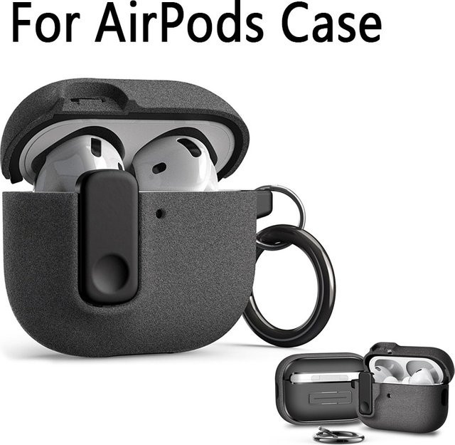 Luxus Schutzhülle für Apple AirPods Pro 2, AirPods 4 und AirPods 3, stoßfest mit Schlüsselanhänger, Blau und Grau - Bild 1