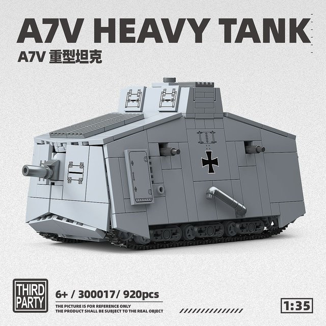 Forange A7V-Panzermodell, schwer gepanzertes Fahrzeugbauset, 1:35, 920-teilig, ab 6 Jahren - Bild 1