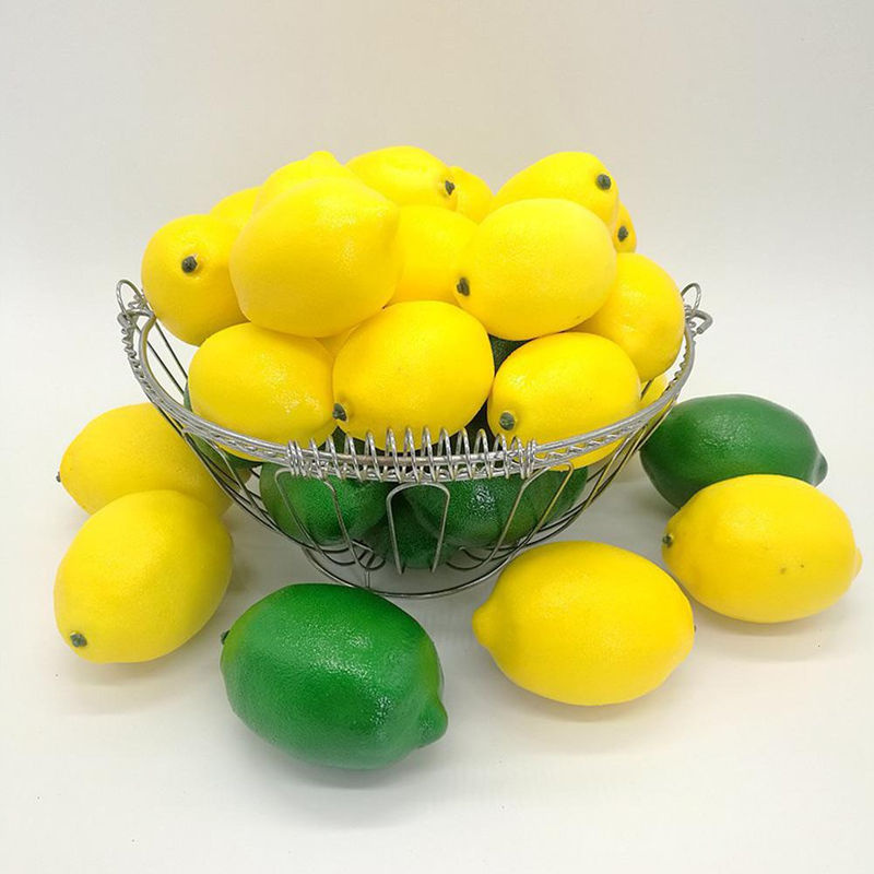 6 Stück künstliche Zitronen in Gelb und Grün von Bestbags als realistische Deko-Früchte für deine Tischdekoration - Bild 4