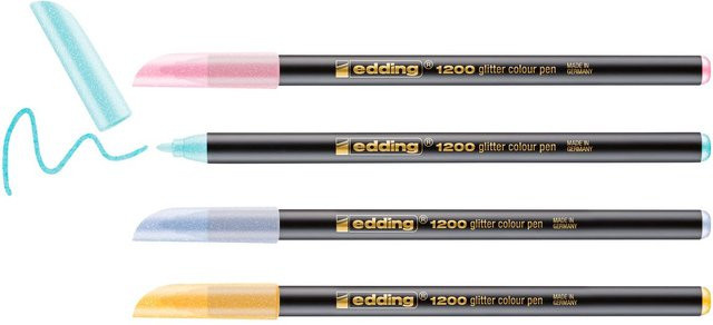 edding 1200 Glitzer Fasermaler in Pastellfarben Multicolor - Bild 1