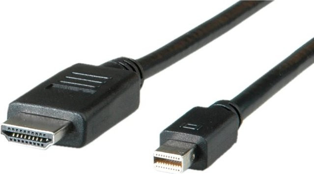 Roline Videokabel HDMI auf Mini DisplayPort in Schwarz, Länge: 2 m - Bild 1