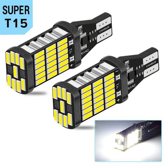 Neallor LED Canbus Rückfahrlicht Set 2 Stück W16W T15 921 16W mit 15 SMD 2835 in Rot Weiß oder Gelb - Bild 1
