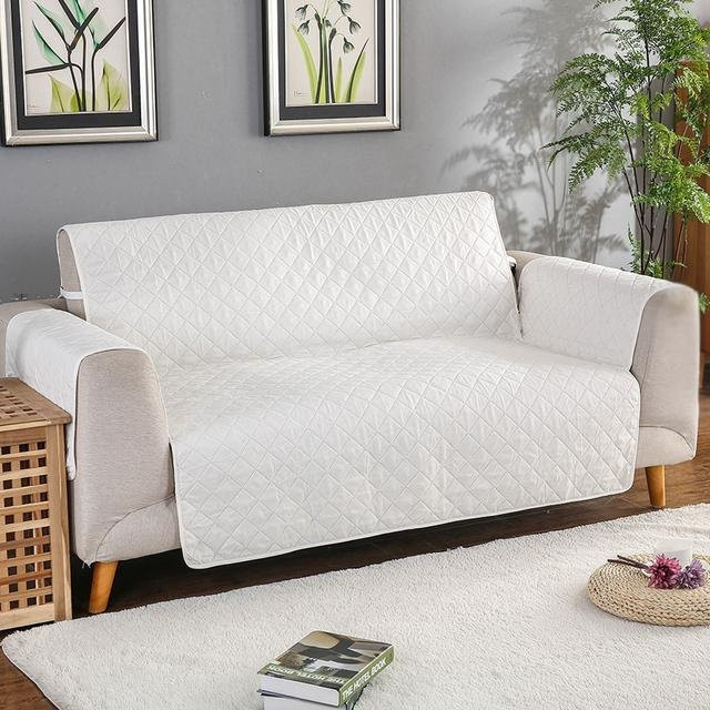 FORTUBI Sofabezug aus gestepptem Polyester, einfarbiger Schonbezug für Sofa und Couch, waschbar und rutschfest, Breite: 55 cm, Länge: 196 cm - Bild 1