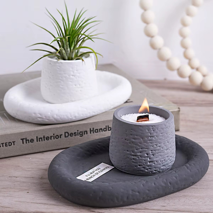 UDOCOOL Silikonform für DIY Beton Kerzenhalter und Tabletts in Grau, Rund und Minimalistisch - Bild 1