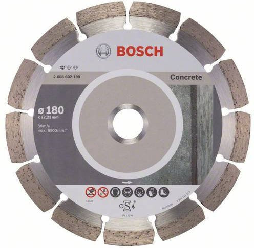 Bosch Diamanttrennscheibe Standard für Beton, Farbe: Grau, Durchmesser: 180 mm - Bild 1