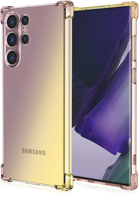 Schutzhülle für Samsung Galaxy S23+ 5G aus flexiblem TPU mit Farbverlauf in Schwarz/Gold - Bild 1