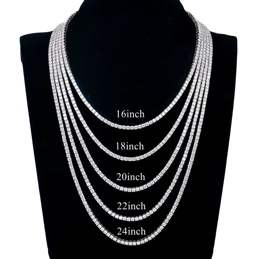 SEMNI Tennis-Kettenhalskette, 925 Silber, Moissanit-Diamant, Unisex - Bild 2