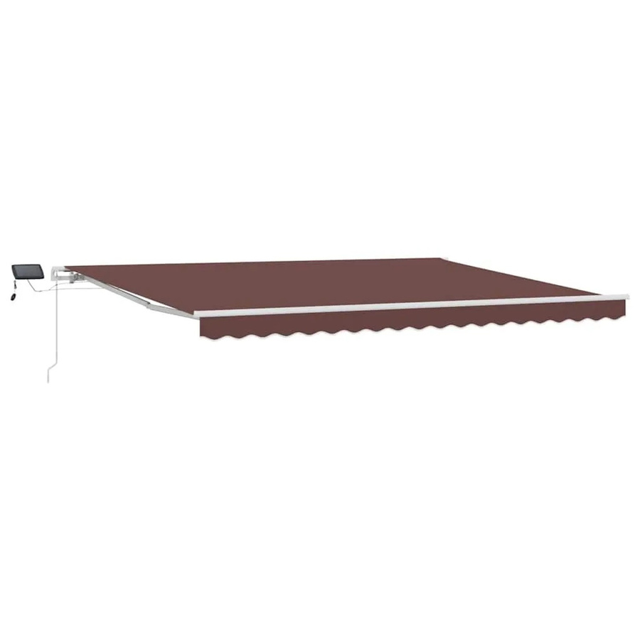 vidaXL Markise manuell mit LED in Braun aus Aluminium und Polyester B/H: 450 x 300 cm - Bild 2