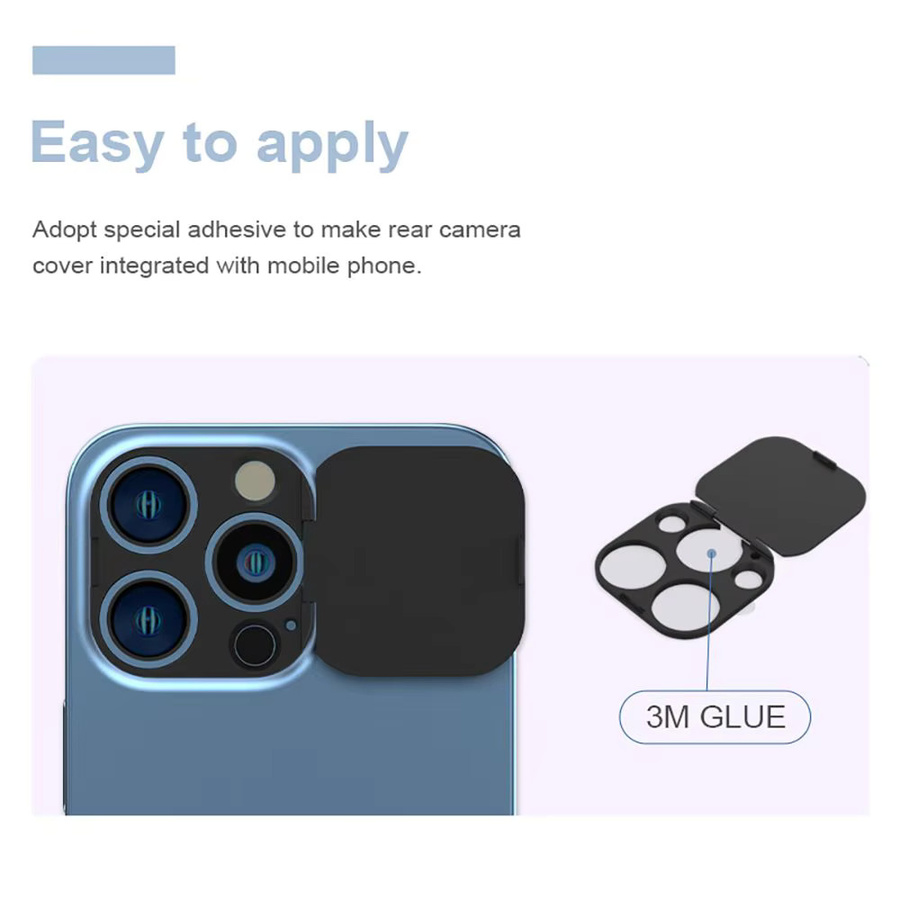 WebCam-Abdeckung für iPhone 13 Pro Max und 13 Mini als Schutzaufkleber für die Kamera zur Wahrung der Privatsphäre in Schwarz und Transparent - Bild 2