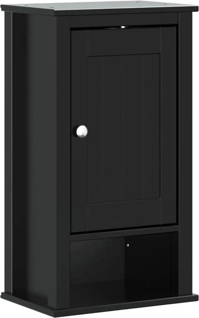 vidaXL Bad-Wandschrank BERG aus Massivholz Kiefer in Schwarz, B/T/H: 40 x 27 x 71,5 cm - Bild 1