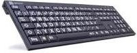 Logickeyboard XL Print Slim Line Tastatur Schwarz mit weißer Beschriftung, USB-Anschluss, QWERTZ Deutsch, Scissor-Mechanik - Bild 2