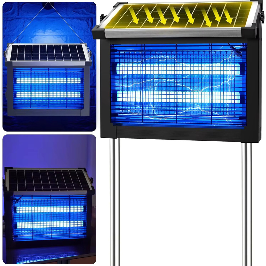 JOYINLED Solar Insektenvernichter Wasserdichte Mückenfalle für Garten, Terrasse und Camping in Schwarz - Bild 2