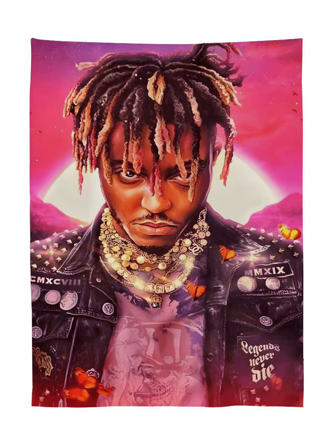 J-Juice WRLD Singer Musikalbum Wandteppich in Schwarz und Multicolour, Rechteckig, Textil - Bild 5