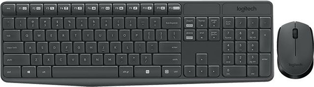 Logitech MK235 Kabelloses Tastatur-und-Maus-Set mit 2,4 GHz USB-Empfänger in Anthrazit, Grau und Schwarz, US-International QWERTY Layout - Bild 1