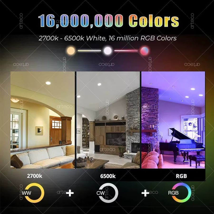 Tuya Smart LED Glühbirne RGBCW mit App-Steuerung via ZigBee WiFi Bluetooth, kompatibel mit Alexa, für E27 E14 und GU10 Fassungen - Bild 2