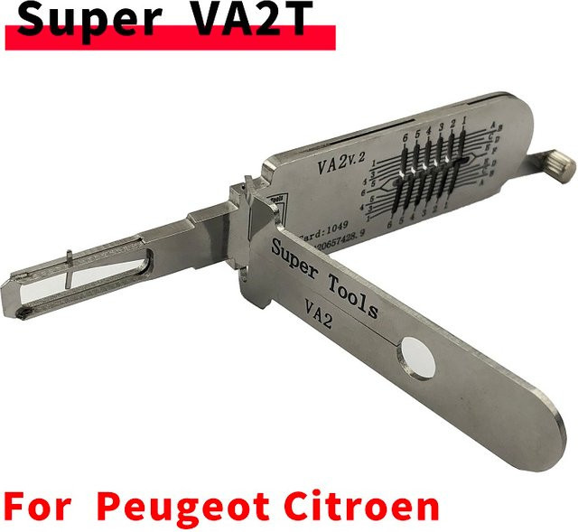 Stely VA2T Lishi 2in1 Decoder Superwerkzeug zum Öffnen von Schlössern für Peugeot und Citroen in Silber - Bild 1
