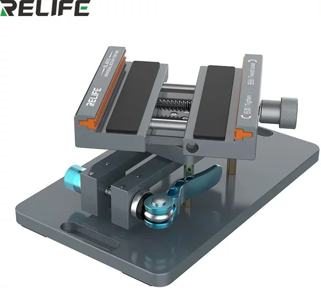 Relife RL-601S 2-in-1 Anti-Rutsch 360 Grad rotierender Halterungsklemmhalter zur Reparatur der hinteren Glasabdeckung in Grau - Bild 1