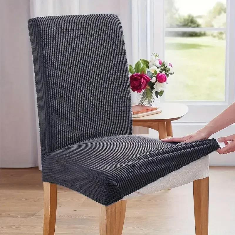 Wasserdichter und elastischer Esszimmerstuhlbezug von Household supplies MH in schlichtem Design für dein Zuhause oder Veranstaltungen - Bild 3