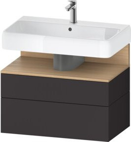 Duravit Waschtischunterschrank Qatego in Grau Matt mit 1 Auszug und internen Schubladen, B/T/H: 79 x 47 x 59 cm - Bild 1