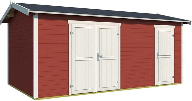 Lasita Gartenhaus Tuvalu XL aus Fichtenholz mit Satteldach in Schwedenrot, B/T/H: 540 x 331,2 x 250,8 cm - Bild 1