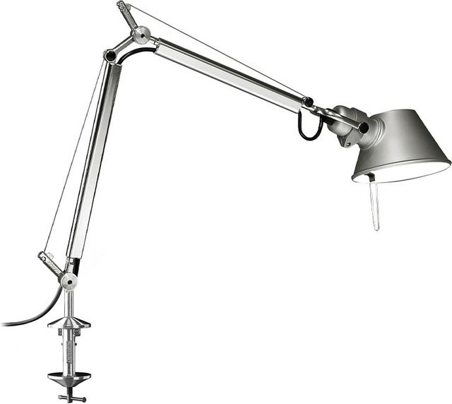 Artemide Tolomeo Micro Tavolo Tischleuchte aus Aluminium in Silber mit Klemme und verstellbarem Design - Bild 1