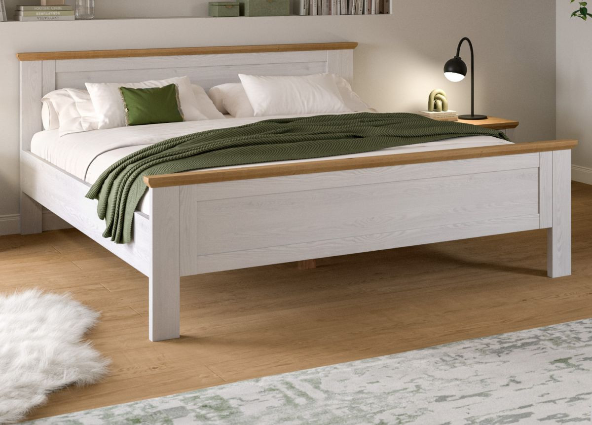Bett Mirano Landhausstil in Weiß Lärche mit Liegefläche 180 x 200 cm - Bild 1