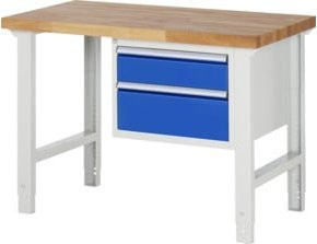 Rau Werkbank höhenverstellbar mit 2 Schubladen, B/T/H: 125 x 70 x 79-114 cm - Bild 1