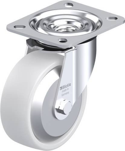 Blickle Lenkrolle L-PO 100R-FA in Weiß mit Stahl- und Kunststoffkomponenten, Rad-Durchmesser: 100 mm, Tragfähigkeit: 250 kg - Bild 1