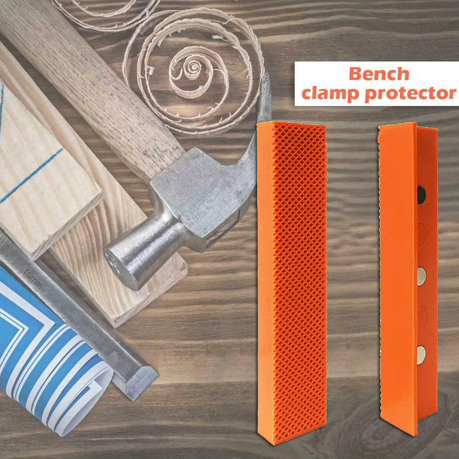 DAZZLEEX Magnetische Weichbacken aus Gummi für 4 und 6 Zoll Schraubstock, 2 Stück, Orange - Bild 2