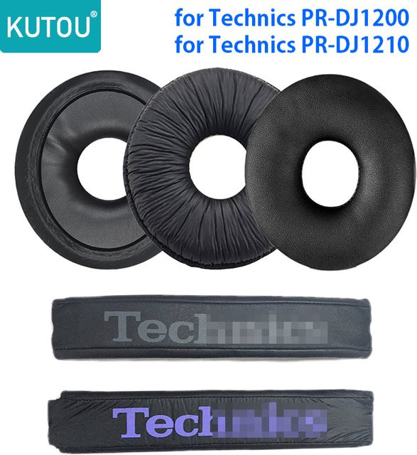 KUTOU Ersatz-Ohrpolster aus Schaumstoff für Technics PR-DJ1200 DJ1200 DJ1210 Kopfhörer, Schwarz - Bild 1