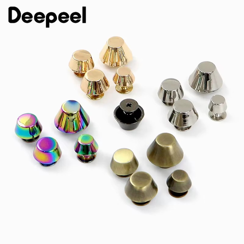 Deepeel Metall Taschenfüße und Bodennägel in Gold, 20 Stück, 8-16mm - Bild 1