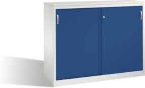 C+P Sideboard Acurado mit Schiebetüren, Korpus Lichtgrau, Front Enzianblau, H 120 cm x B 160 cm x T 50 cm - Bild 1