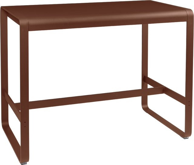 Fermob Bellevie Stehtisch aus lackiertem Metall für Garten, Balkon und Terrasse in Rot und Braun - Bild 1