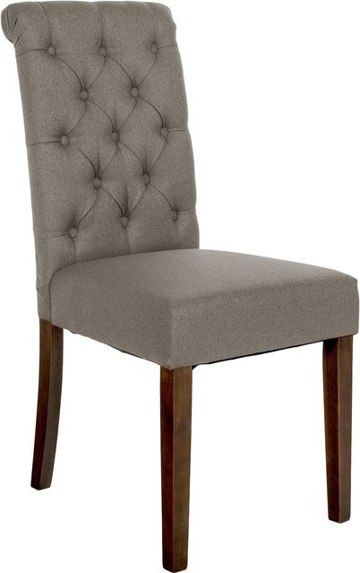 CLP Esszimmerstuhl Lisburn Polsterstuhl aus Samt in Grau im Chesterfield Design mit gesteppter Polsterung - Bild 1