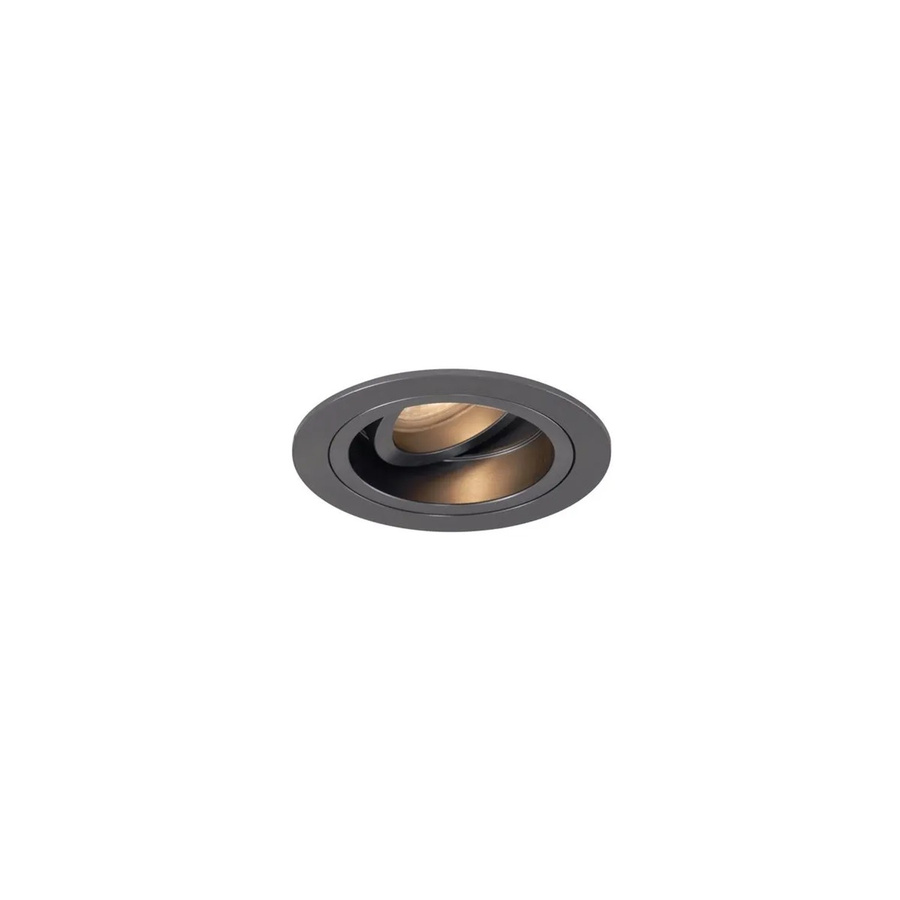 QAZQA Moderner Einbaustrahler Gunmetal Rund Schwenkbar GU10 50 mm - Bild 2