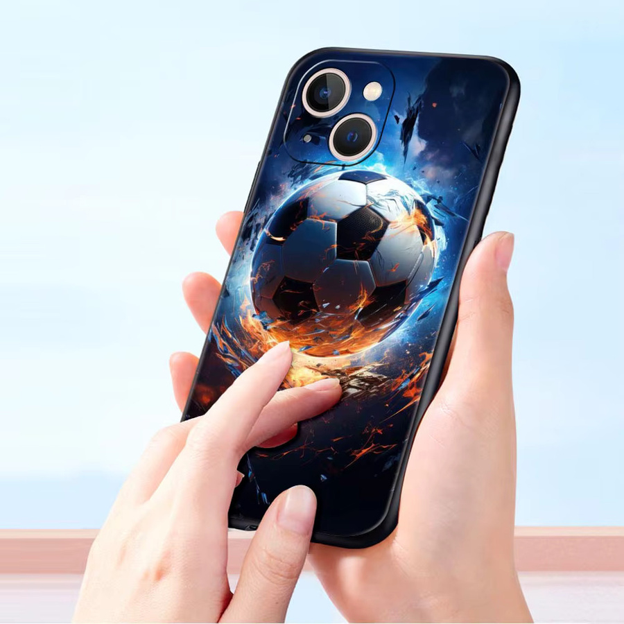 Schwarze Fußball Leidenschaft Handyhülle als Schutzhülle für Apple iPhone Modelle - Bild 2