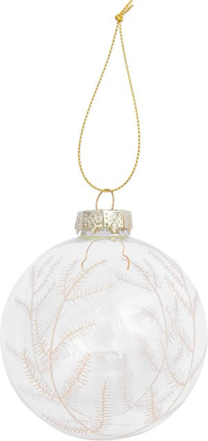Rico Design Glaskugel Baumschmuck Ornament in Gold und Transparent, Durchmesser: 8 cm - Bild 1