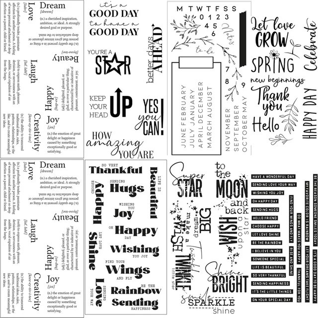 Good Vibes Diamond Sentiments Transparenter Stempel für DIY-Scrapbooking und Papierhandwerk in Klar - Bild 1
