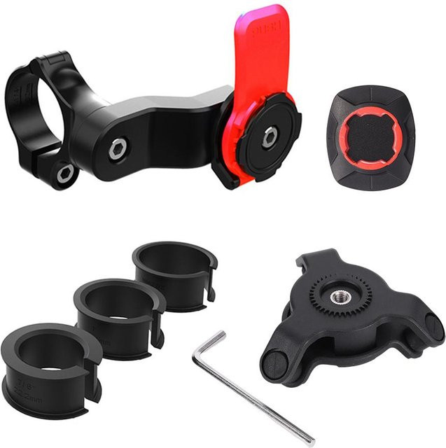 Quad Lock Smartphone Halterung mit Vibrationsdämpfer für Motorrad und Fahrrad in Rot - Bild 1
