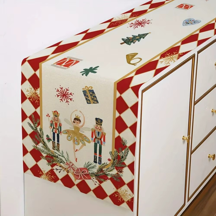 VIKAMA Weihnachts-Tischläufer Nussknacker aus Leinen, mehrfarbig, B: 90 cm, T: 33 cm - Bild 2